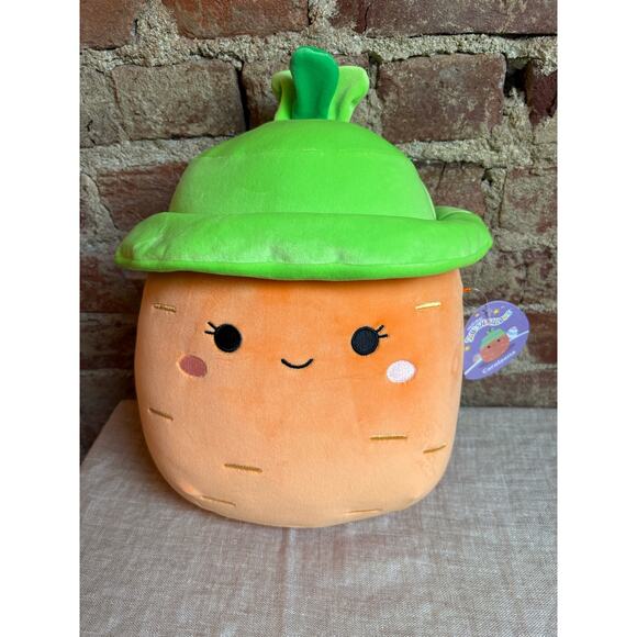 Squishmallows Original Caroleena The Orange Carrot with Bucket Hat 12" Plush - Picture 2 of 9